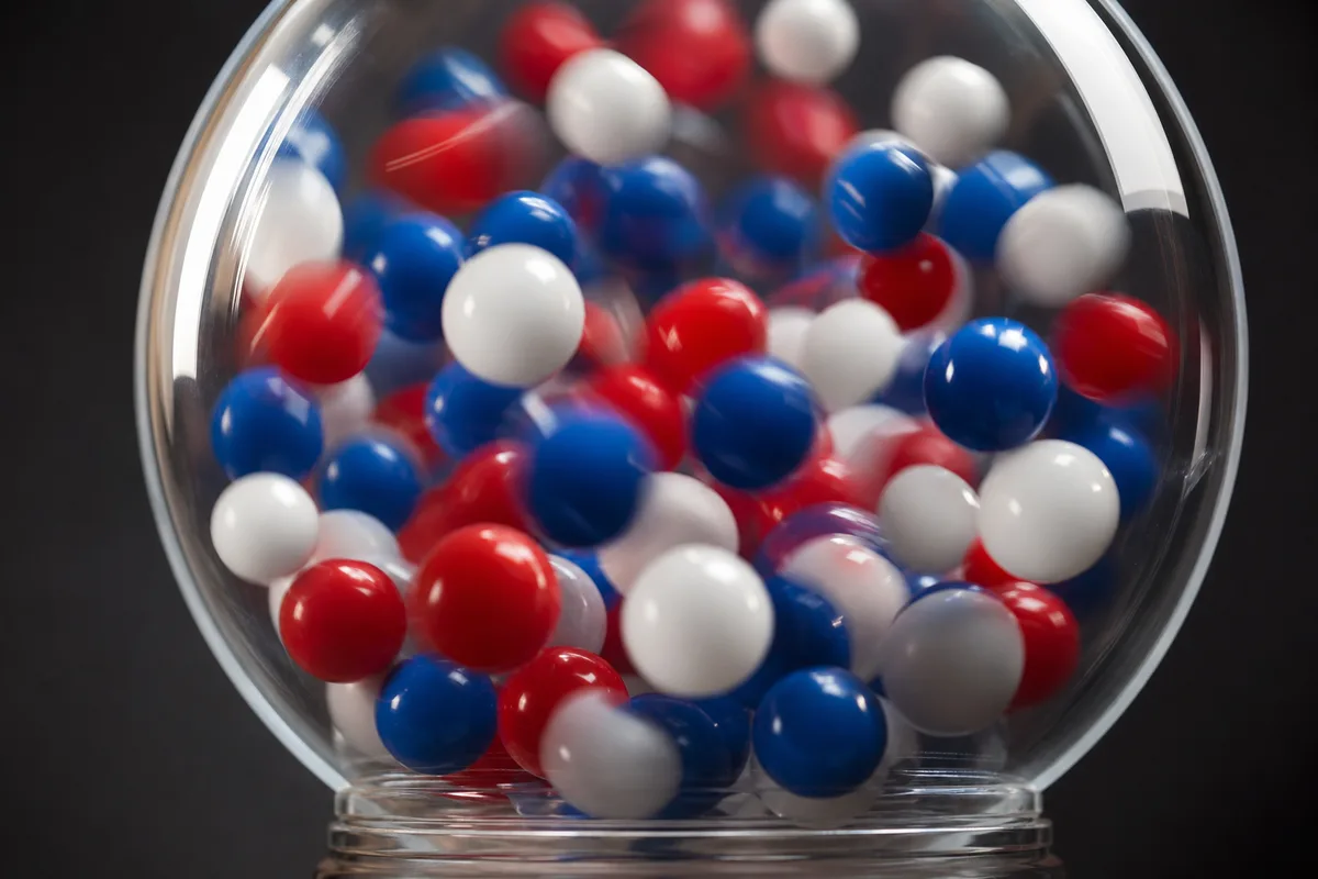 Sphère de tirage transparente contenant des billes de verre unies en mouvement